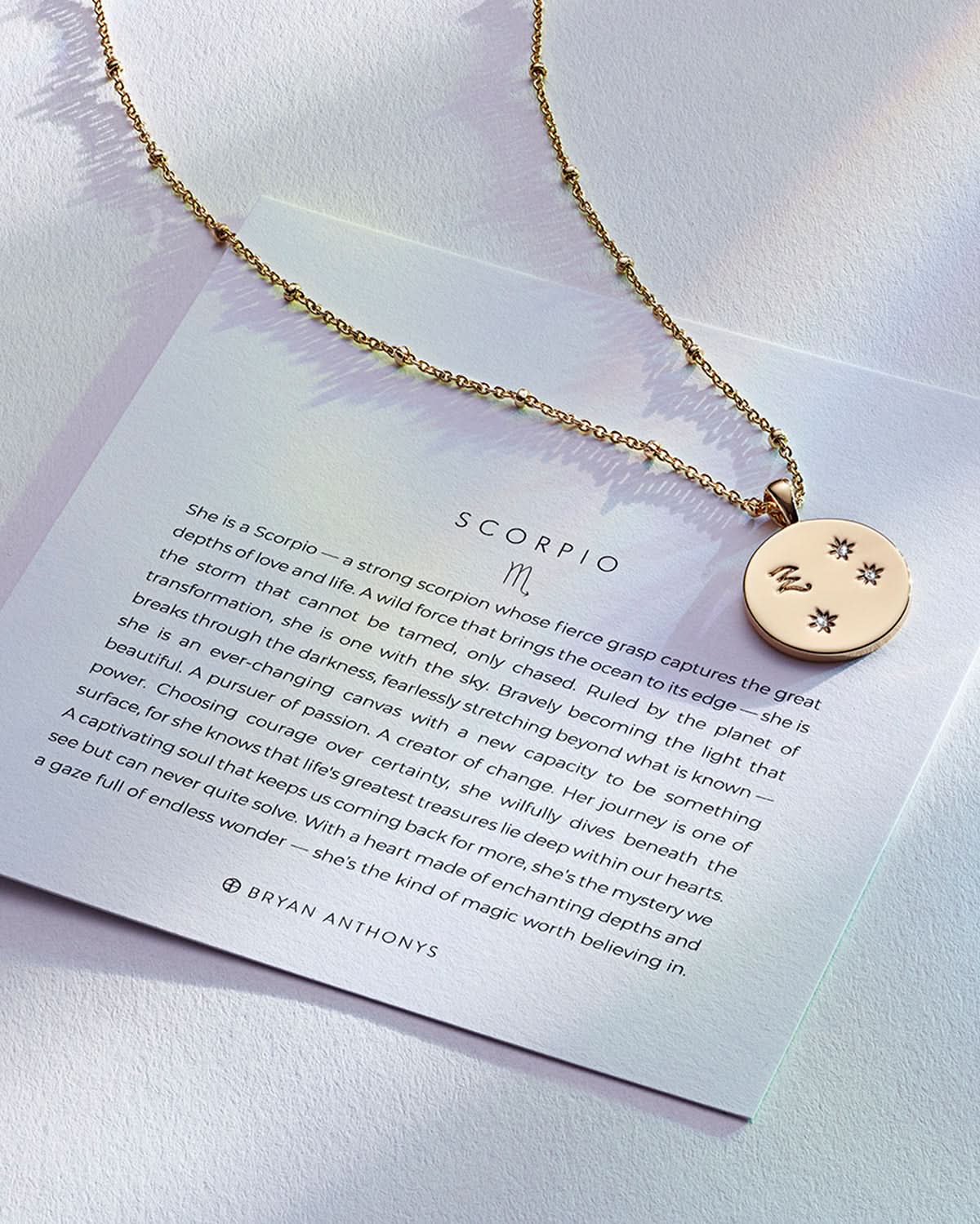 Scorpio — Zodiac Necklace by Bryan Anthonys at Shirley Shoppe