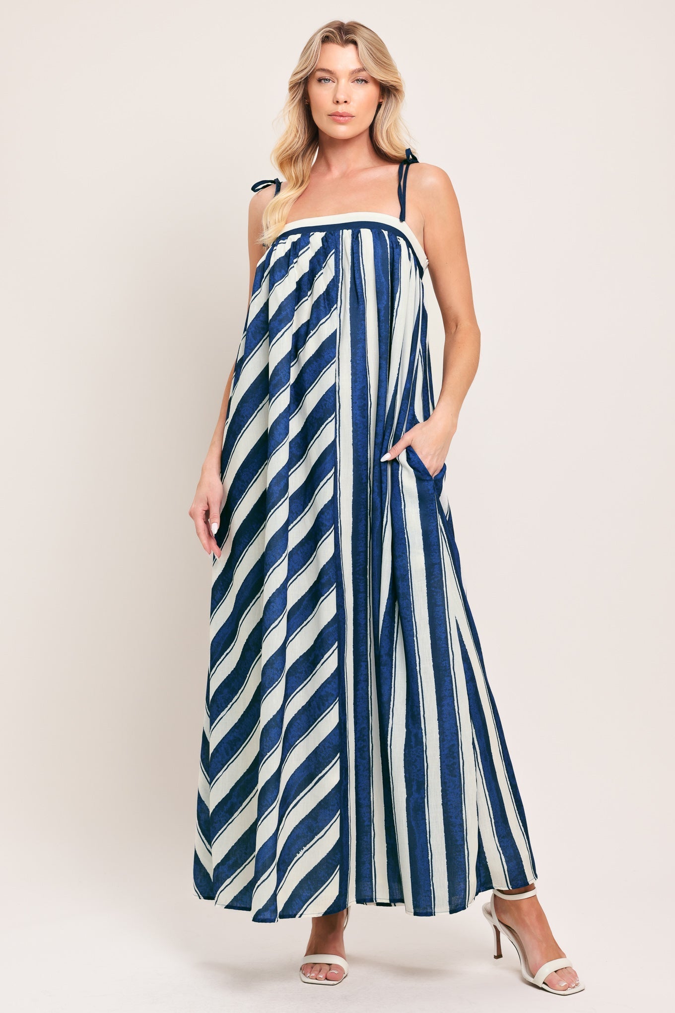SEA RHYTHM WOVEN MAXI DRESS by Flying Tomato at Shirley Shoppe