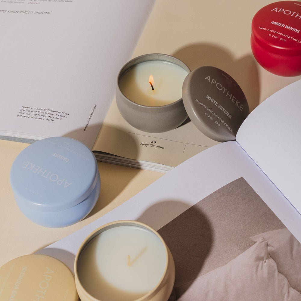 Sea Salt Grapefruit Mini Candle Tin by APOTHEKE at Shirley Shoppe