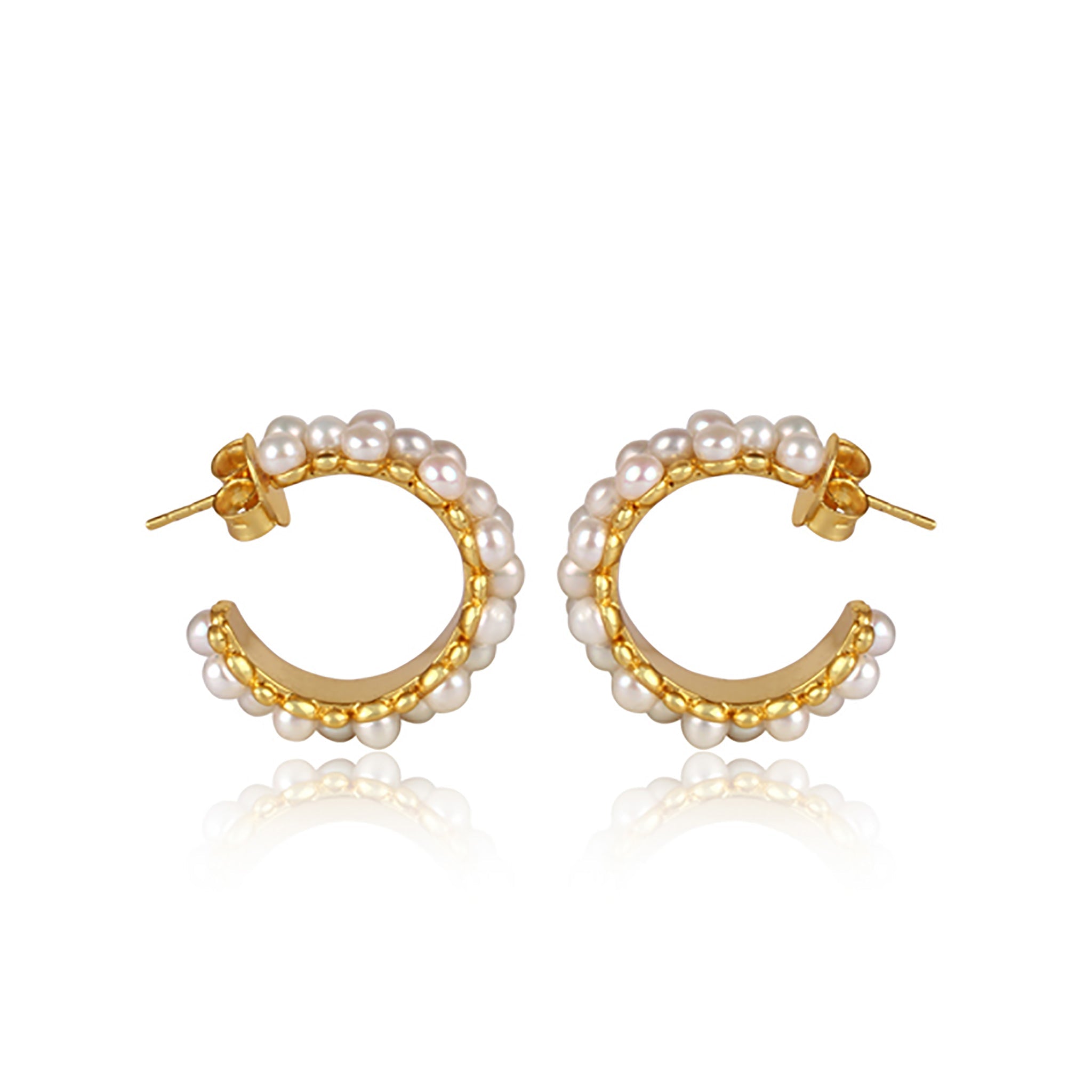 Sea Salt Hoop Earrings - Pearl by Christina Greene at Shirley Shoppe