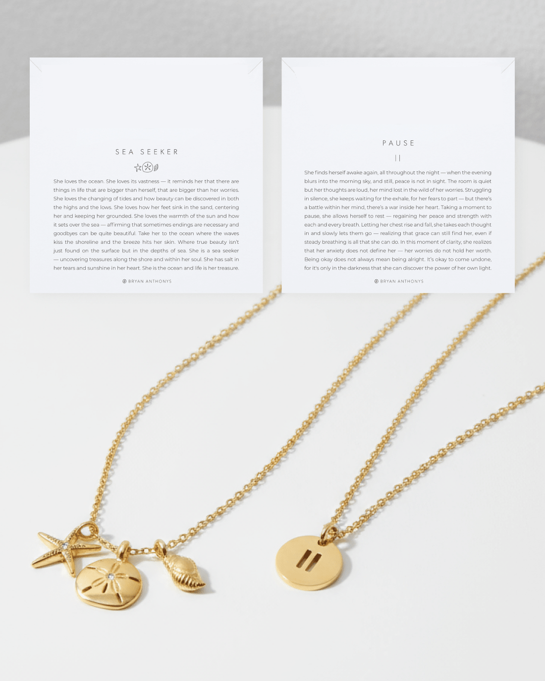 Sea Seeker & Pause Layered Necklace Set by Bryan Anthonys at Shirley Shoppe