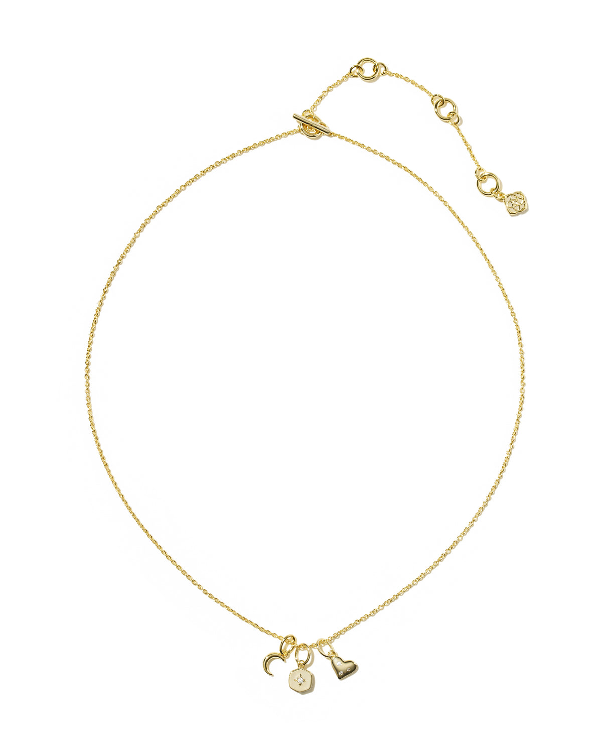 Kendra Scott Arlene Charm Necklace in Gold White CZ