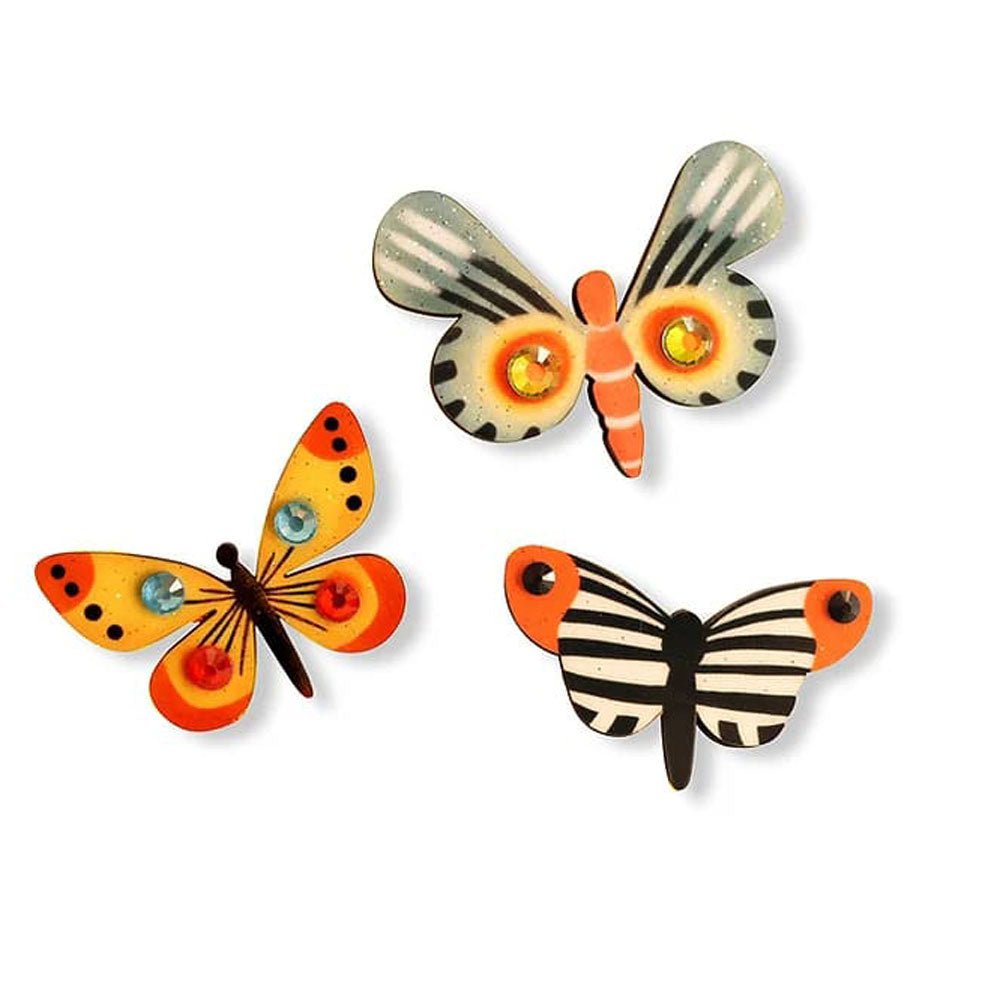Set of 3 Butterfly Brooches by Laliblue by Quirks! at Shirley Shoppe