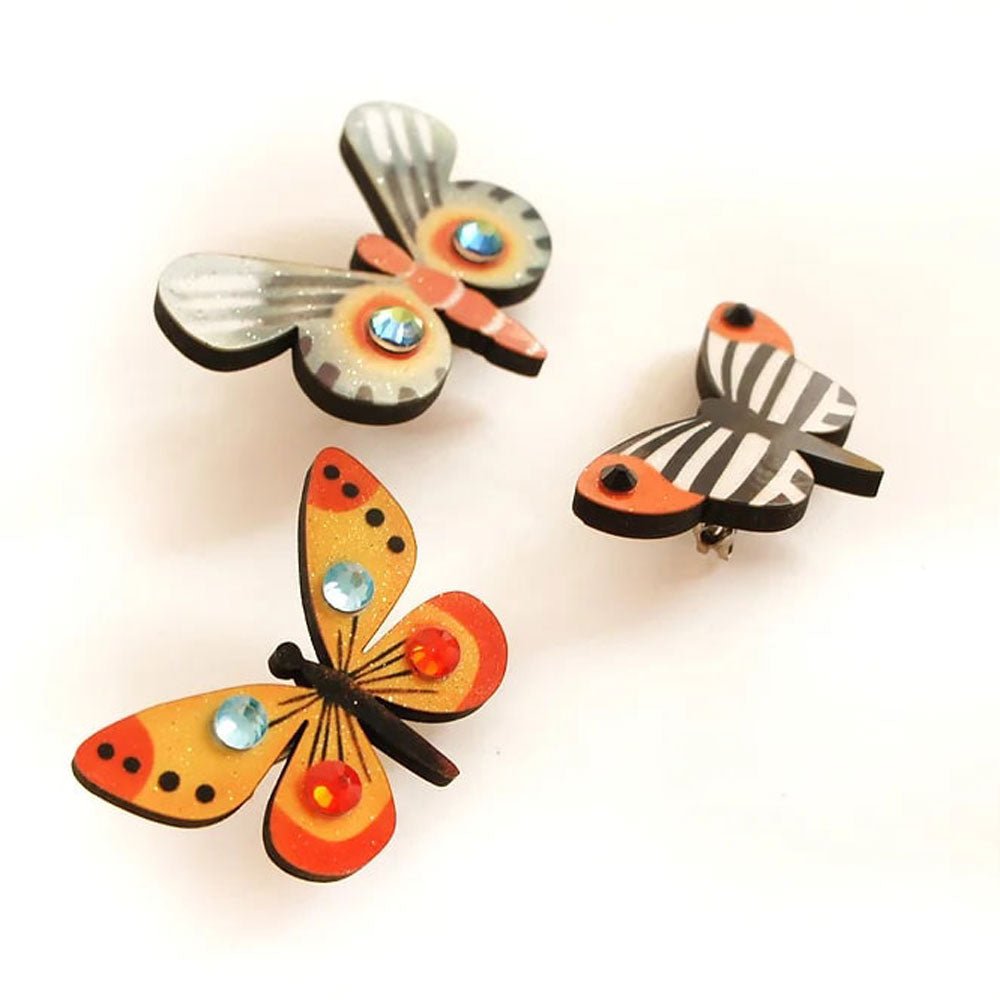 Set of 3 Butterfly Brooches by Laliblue by Quirks! at Shirley Shoppe