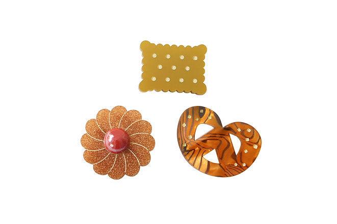 Set of 3 Cookie Brooches by Laliblue by Quirks! at Shirley Shoppe