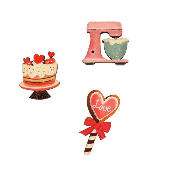 Set of 3 Valentine's Day Pins by Laliblue by Quirks! at Shirley Shoppe
