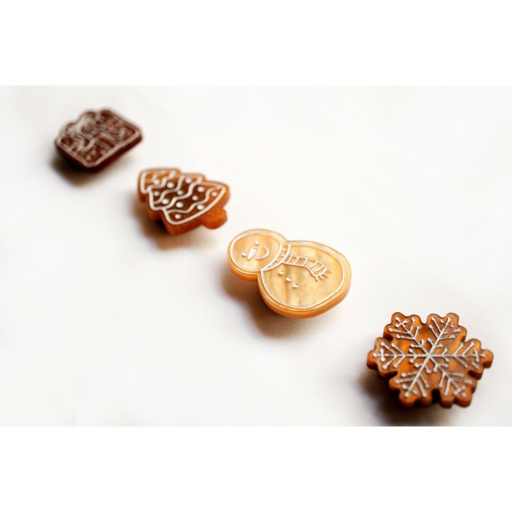 Set of 4 Gingerbread Cookie Button Covers by Laliblue by Quirks! at Shirley Shoppe