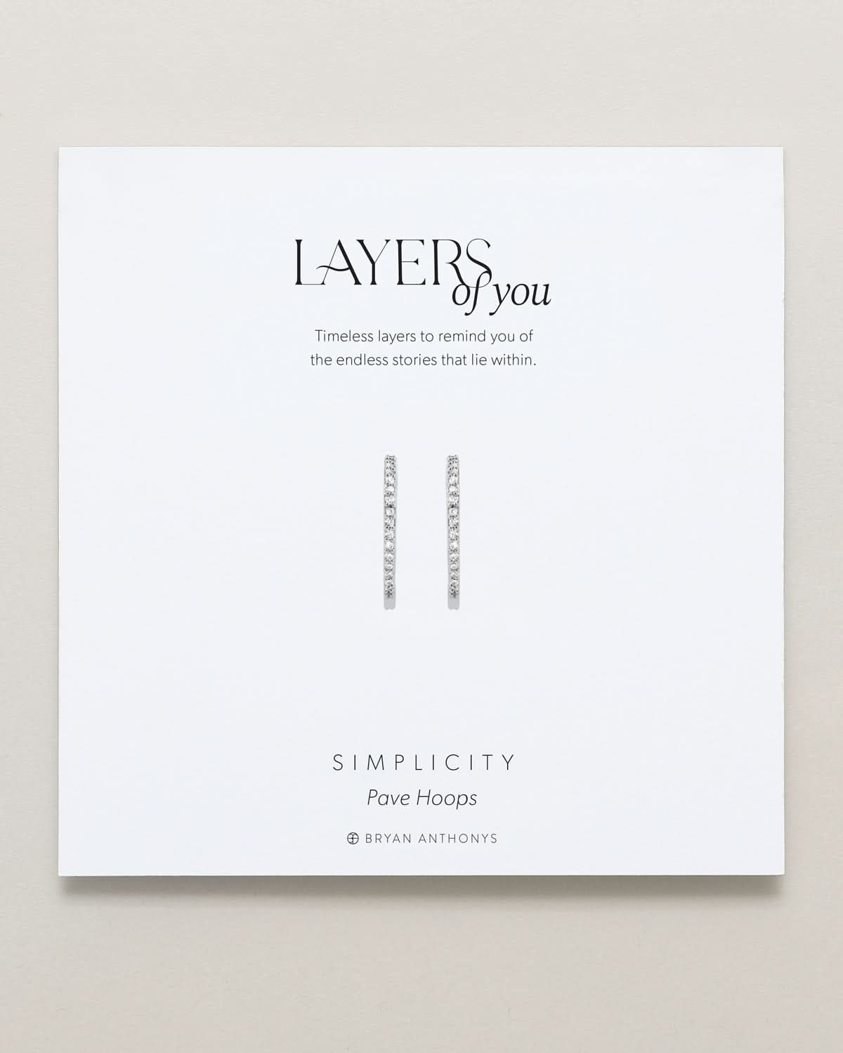 Simplicity Pave Hoop Earrings by Bryan Anthonys at Shirley Shoppe