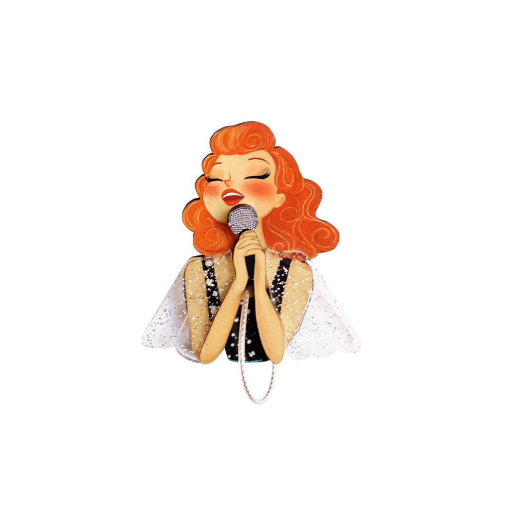 Singer with Microphone Brooch by Laliblue by Quirks! at Shirley Shoppe