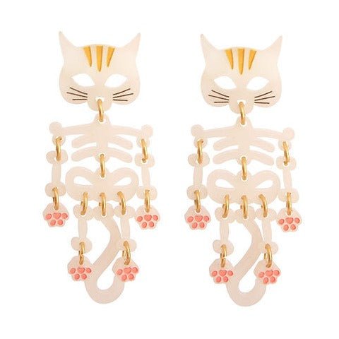 Skeleton Cat Earrings by Laliblue by Quirks! at Shirley Shoppe