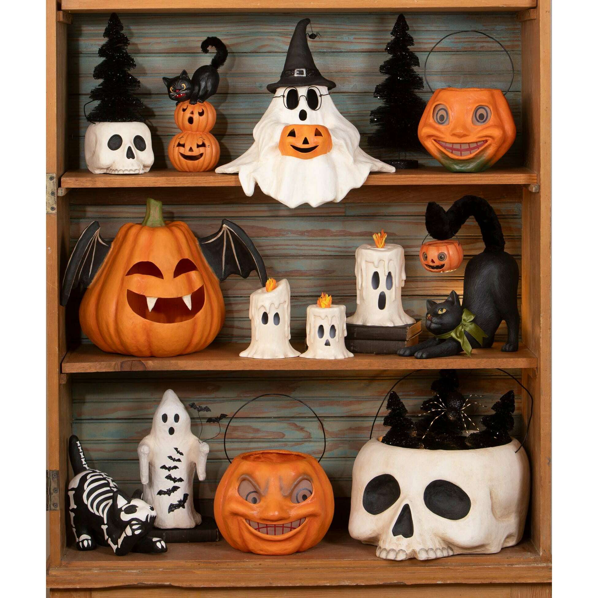 Skeleton Paper Mache Cat | Halloween Decor | Bethany Lowe