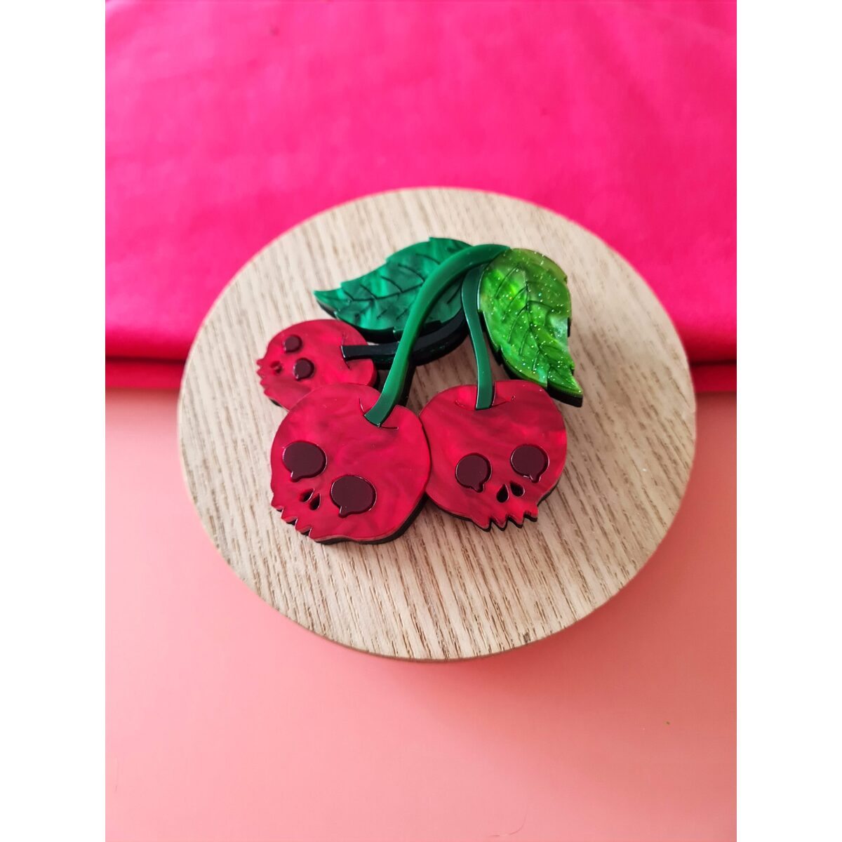 Skull Cherry Brooch by Cherryloco by Quirks! at Shirley Shoppe