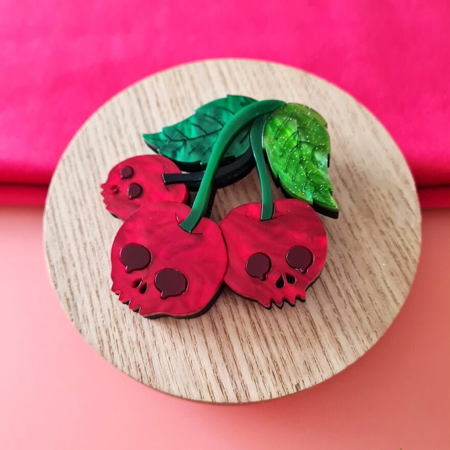 Skull Cherry Brooch by Cherryloco by Quirks! at Shirley Shoppe