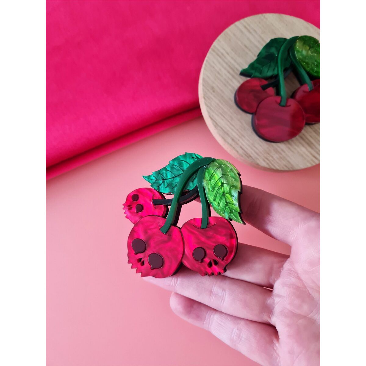 Skull Cherry Brooch by Cherryloco by Quirks! at Shirley Shoppe