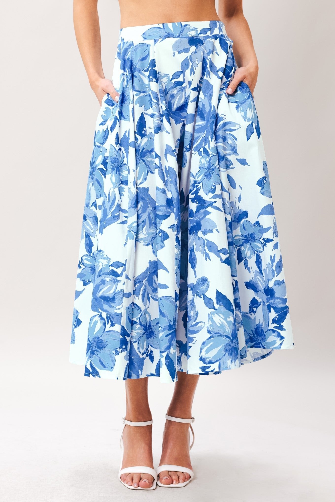 SKY BLOSSOM WOVEN FULL CIRCLE SKIRT by Flying Tomato at Shirley Shoppe