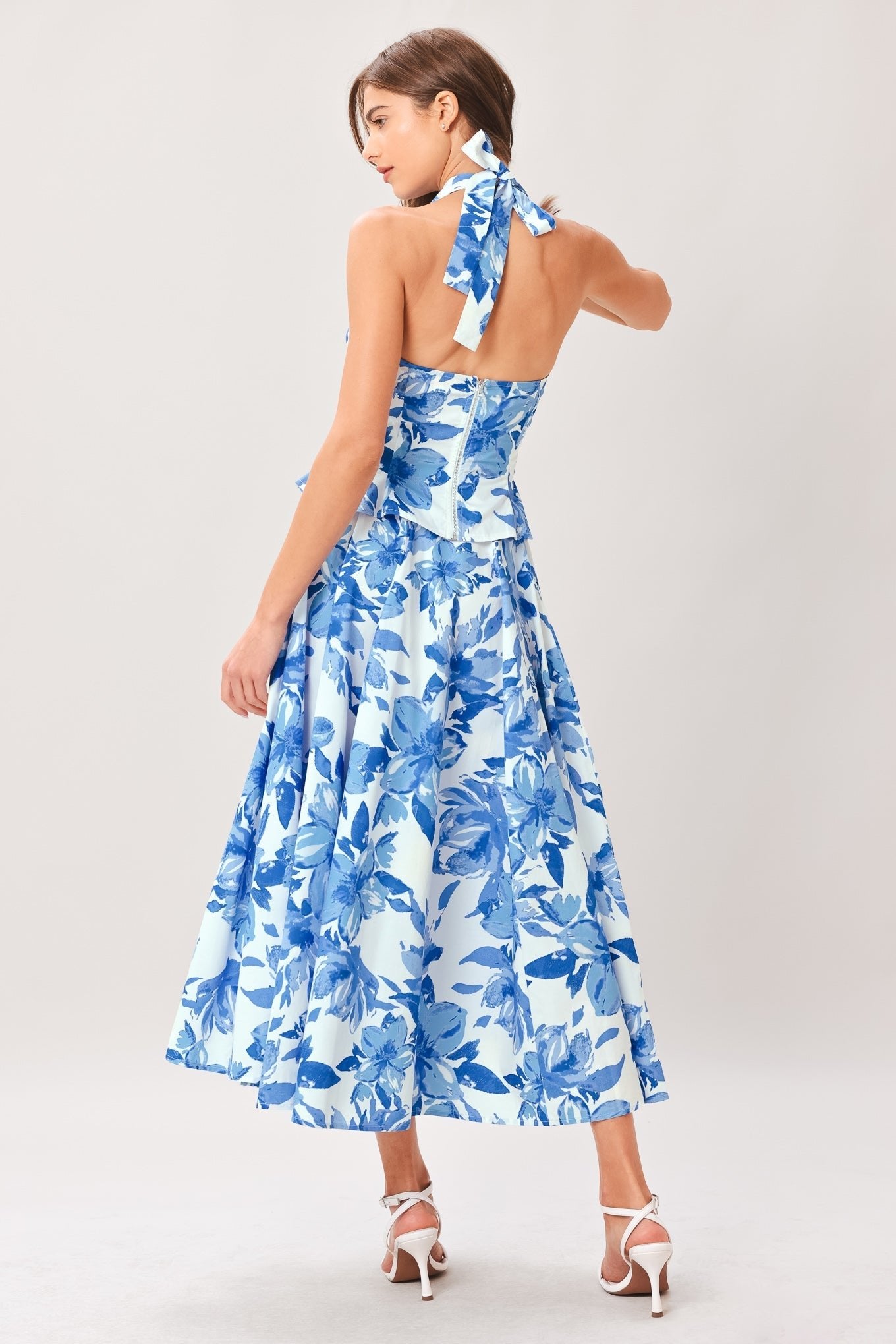 SKY BLOSSOM WOVEN FULL CIRCLE SKIRT by Flying Tomato at Shirley Shoppe