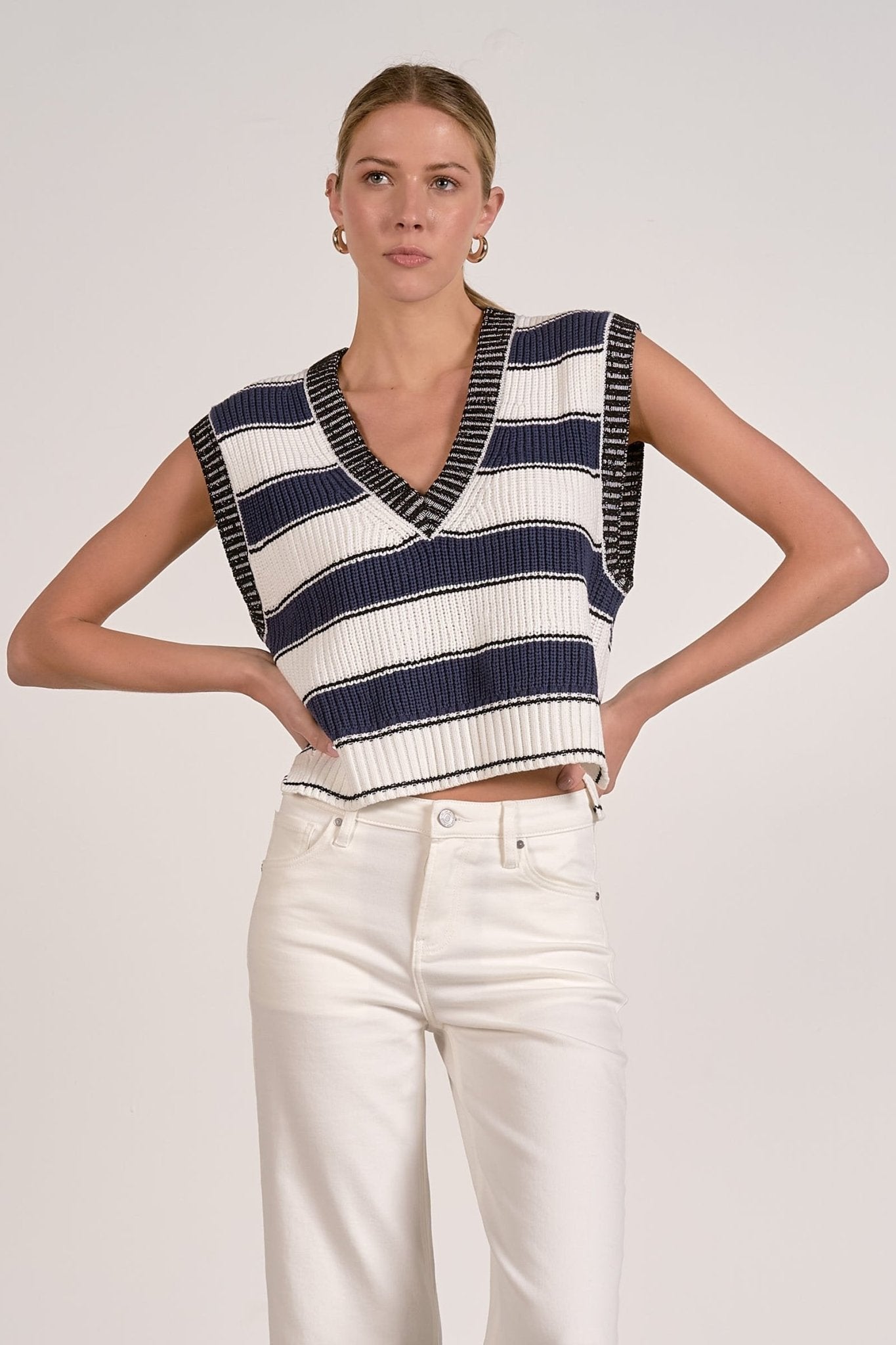 Slate Sleeveless Sweater by Elan at Shirley Shoppe
