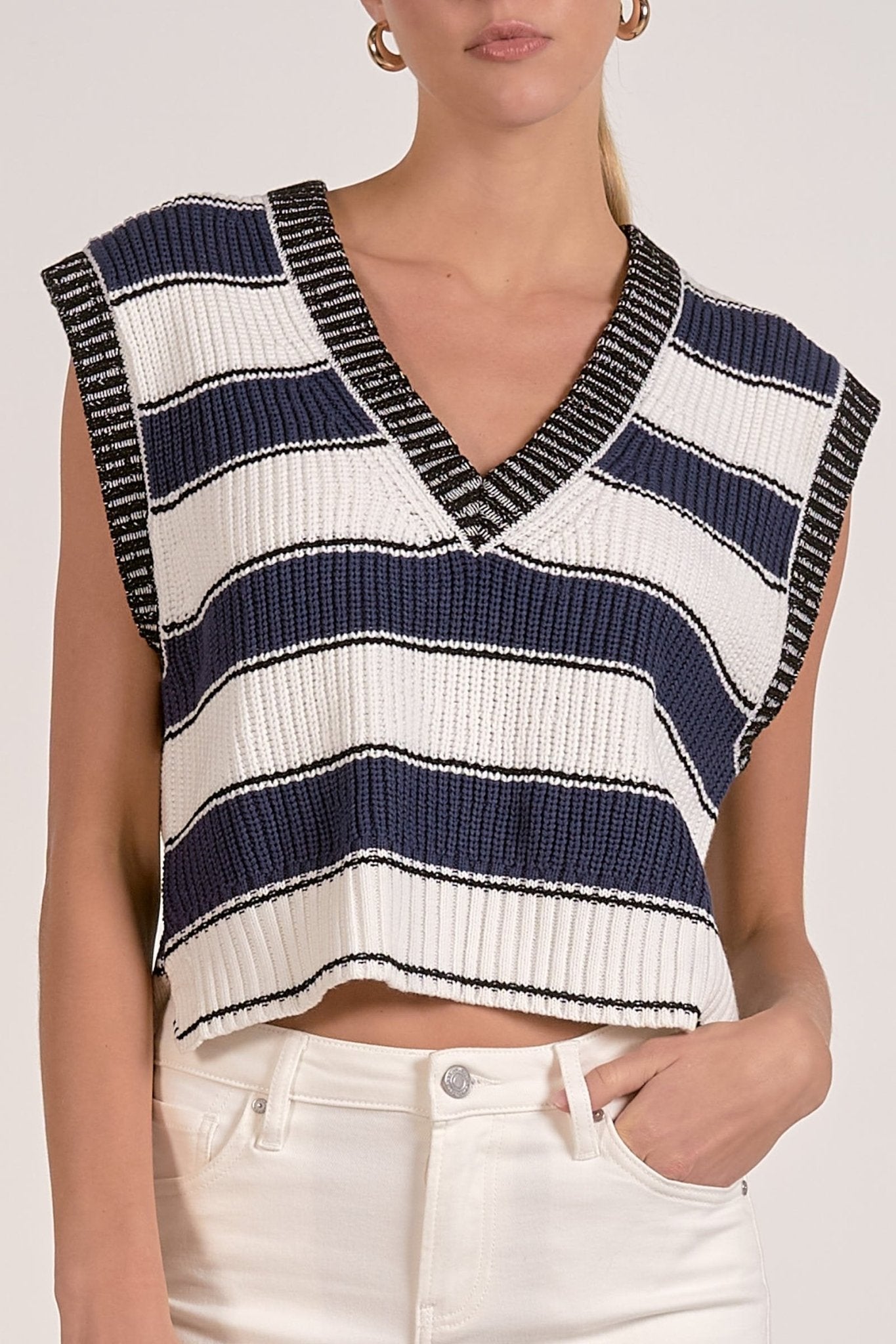 Slate Sleeveless Sweater by Elan at Shirley Shoppe