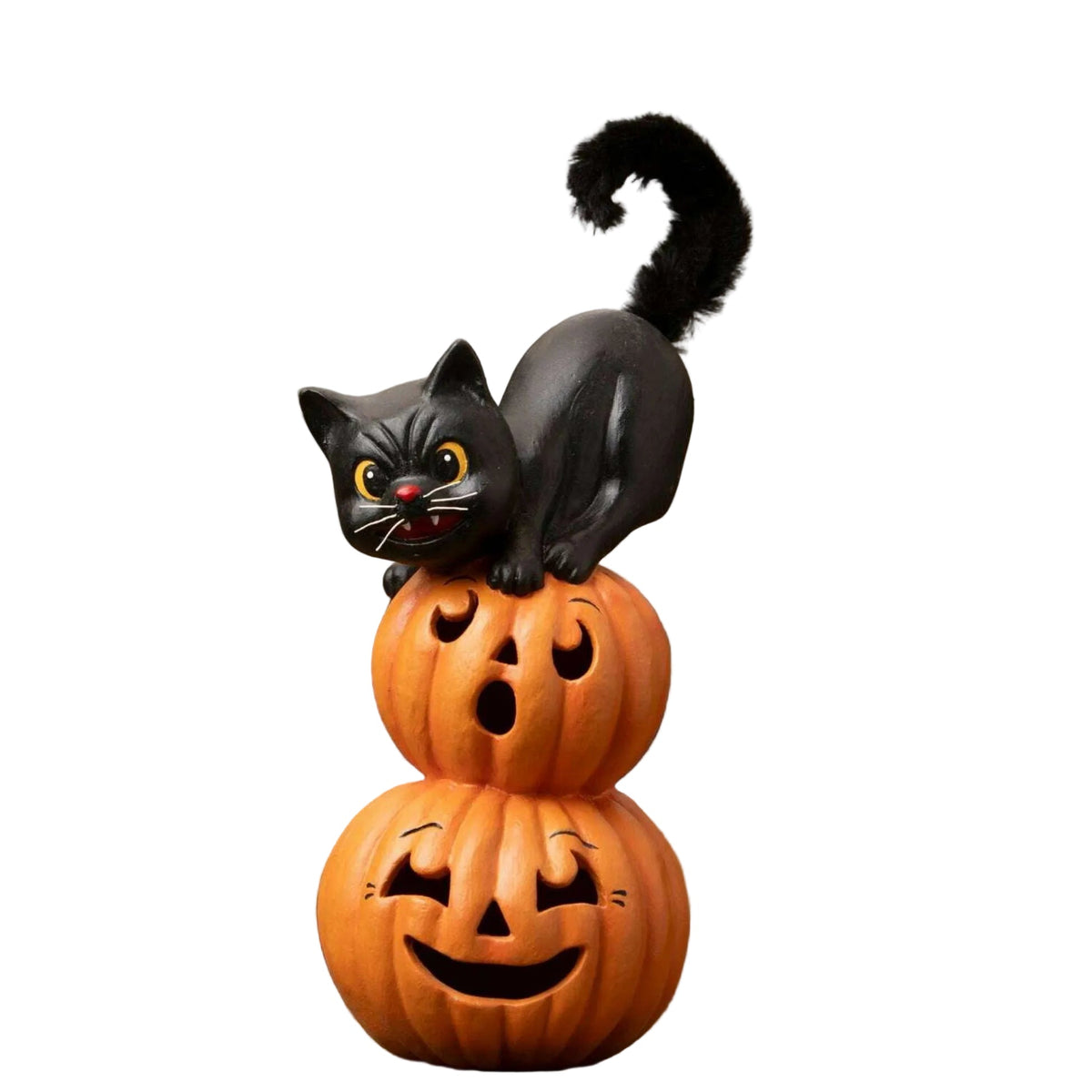 Small Pumpkin Stack Black Cat | Halloween Decor | Bethany Lowe