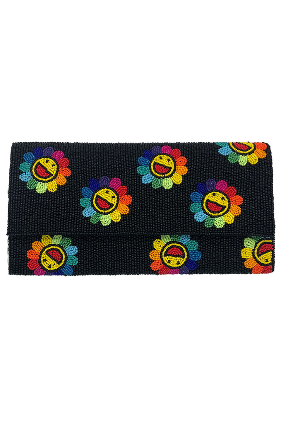 Smile Face Glass Beads Clutch