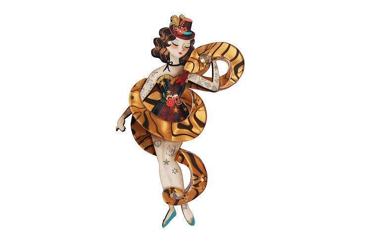 Snake Charmer Halloween Brooch by Laliblue by Quirks! at Shirley Shoppe