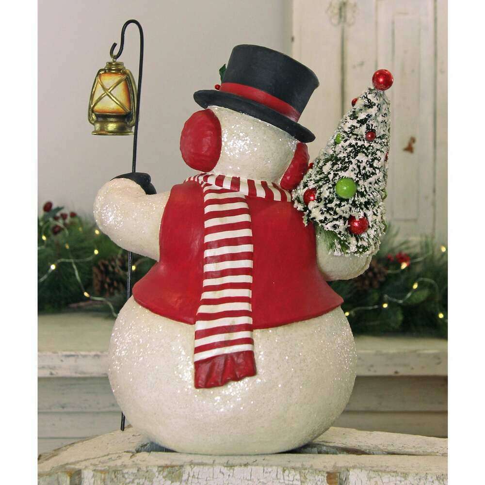 Snowman Stanley with Lantern | Bethany Lowe | Christmas Decor