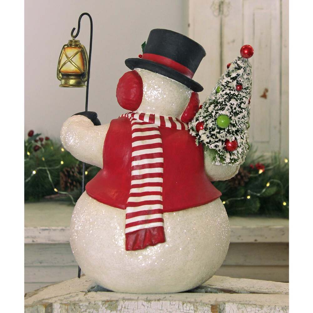 Snowman Stanley with Lantern | Bethany Lowe | Christmas Decor