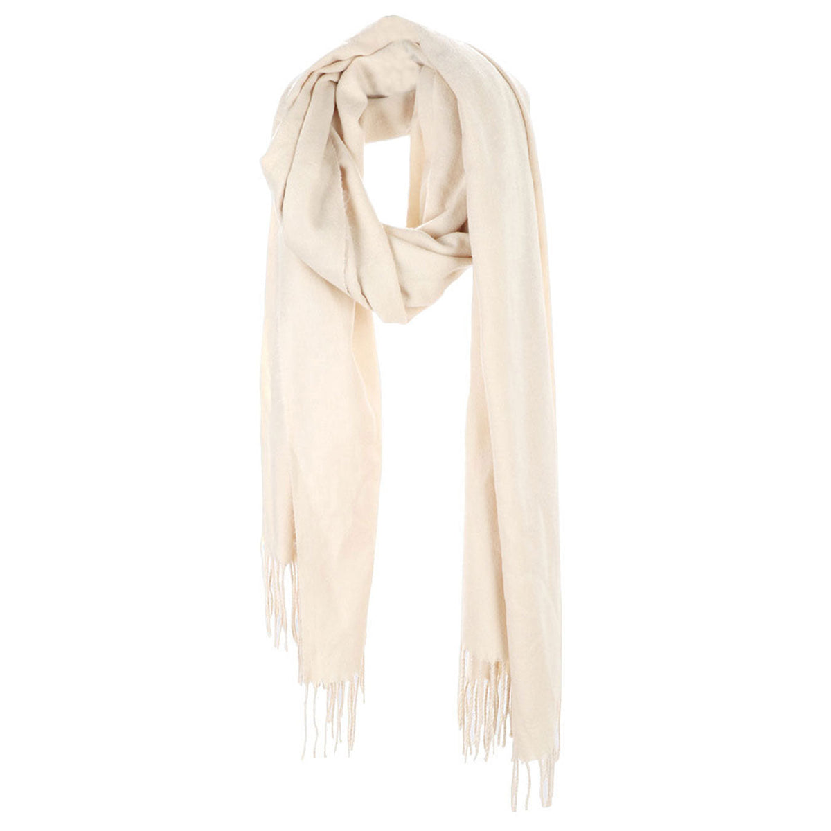 Solid Tassel Oblong Scarf