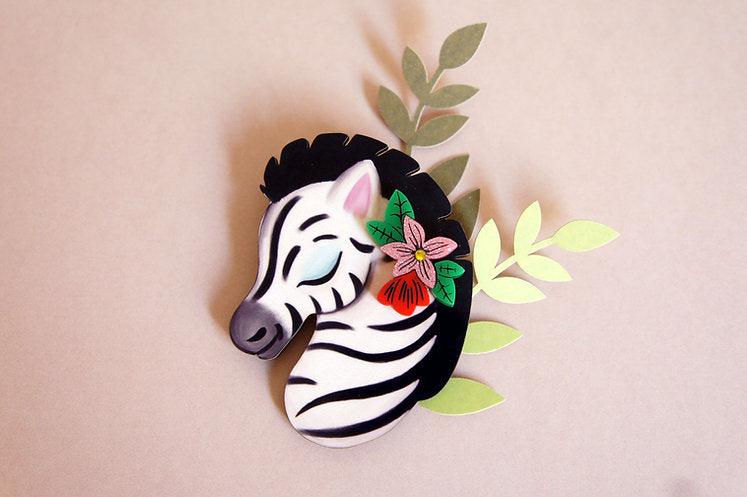 Solidarity Zebra Brooch by Laliblue by Quirks! at Shirley Shoppe