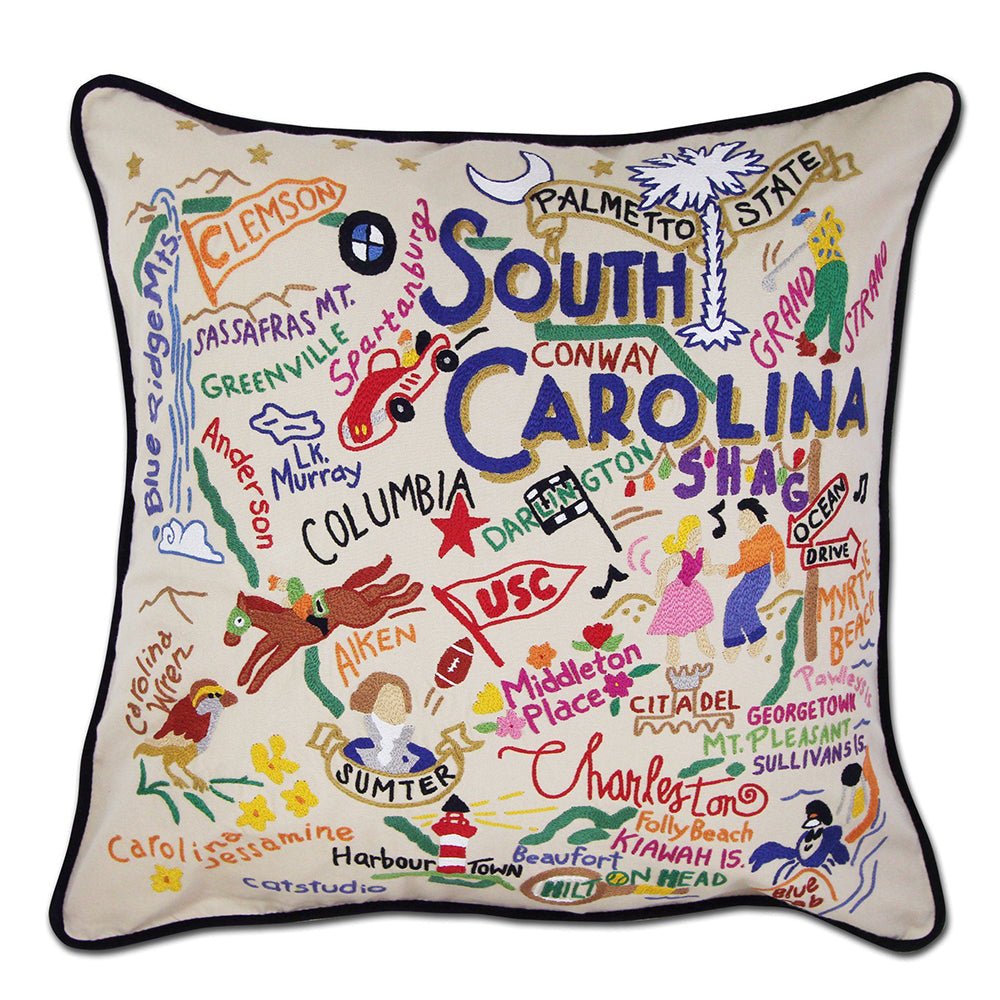 South Carolina Hand - Embroidered Pillow by Quirks! at Shirley Shoppe