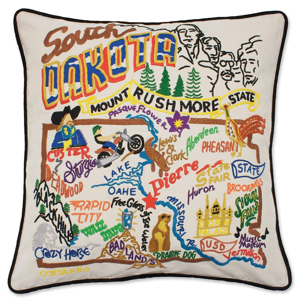 South Dakota Hand - Embroidered Pillow by Quirks! at Shirley Shoppe