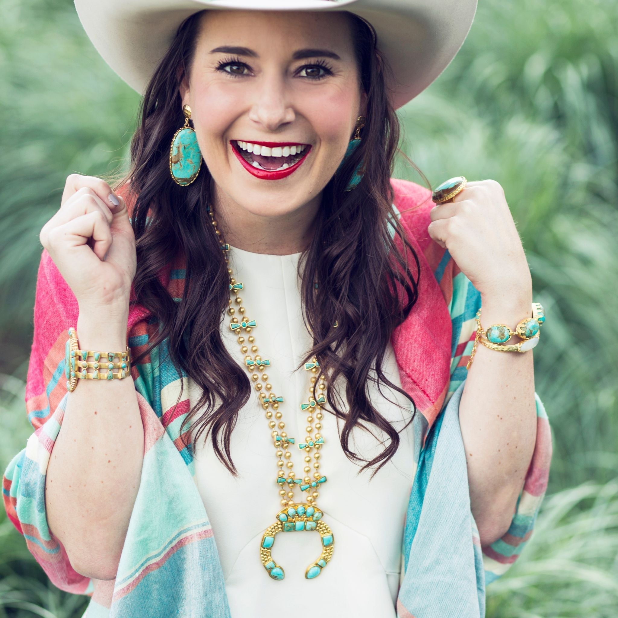 Southwestern Squash Blossom Necklace by Christina Greene at Shirley Shoppe