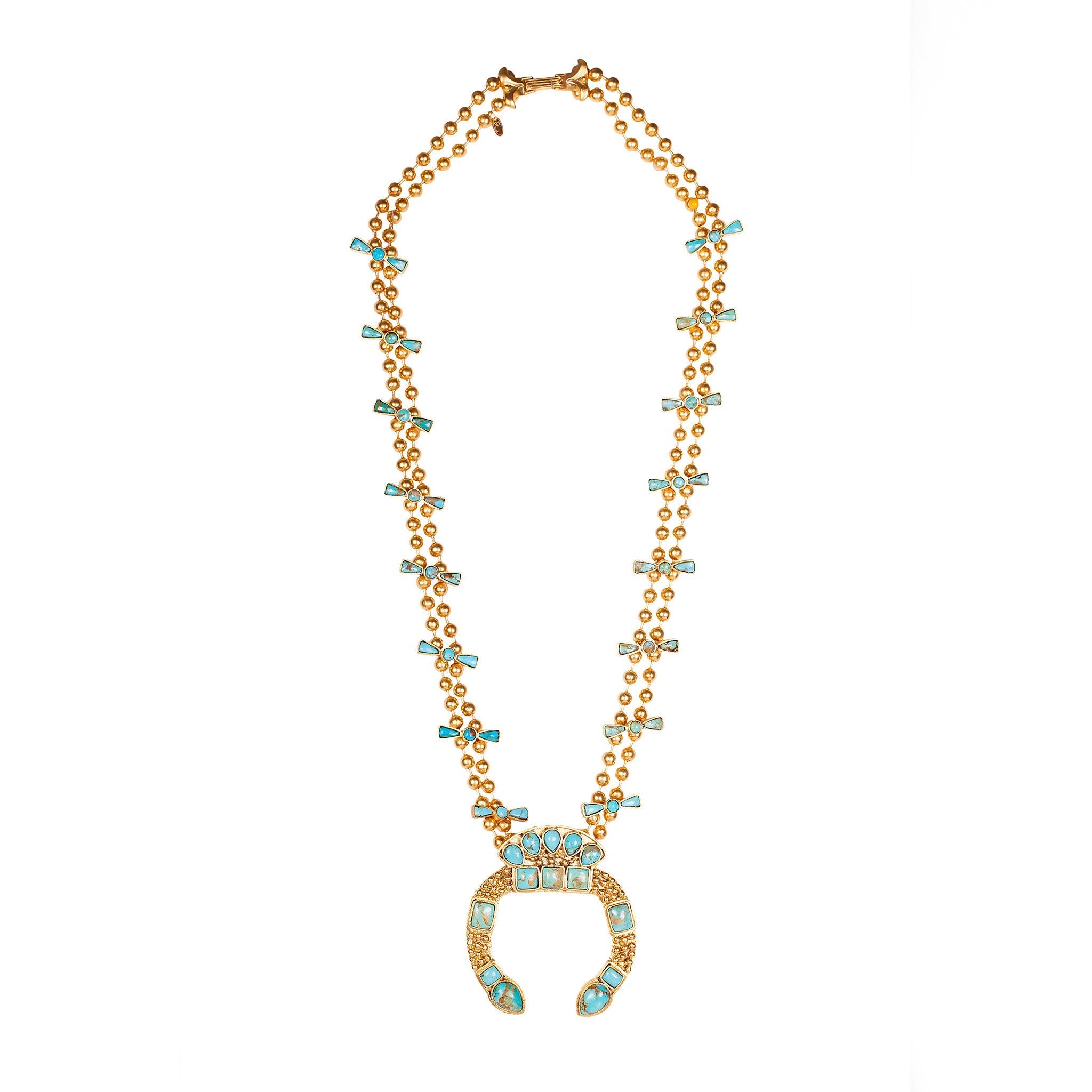 Southwestern Squash Blossom Necklace by Christina Greene at Shirley Shoppe