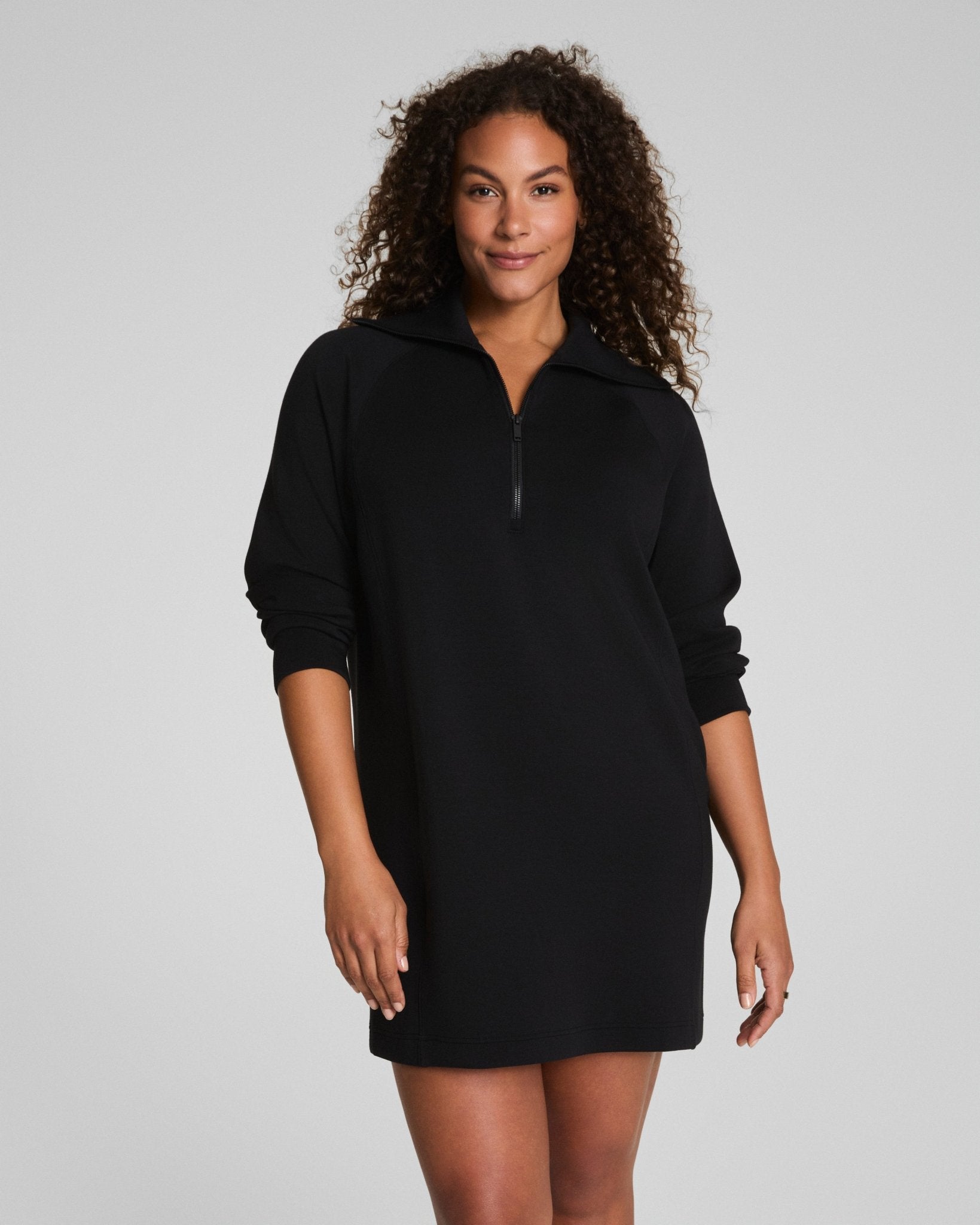 SPANX AirEssentials® Half Zip Dress | Very Black by Spanx at Shirley Shoppe