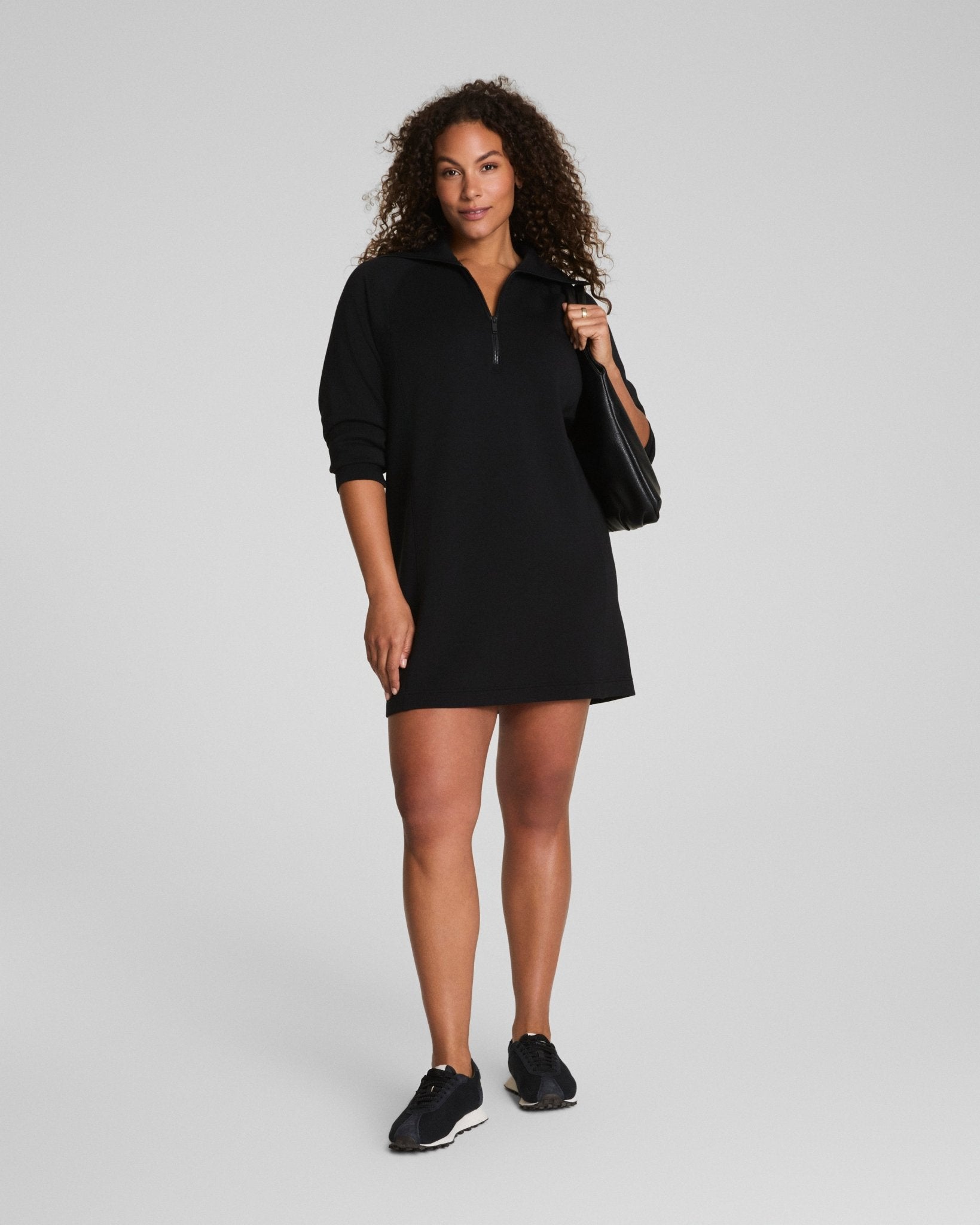 SPANX AirEssentials® Half Zip Dress | Very Black by Spanx at Shirley Shoppe