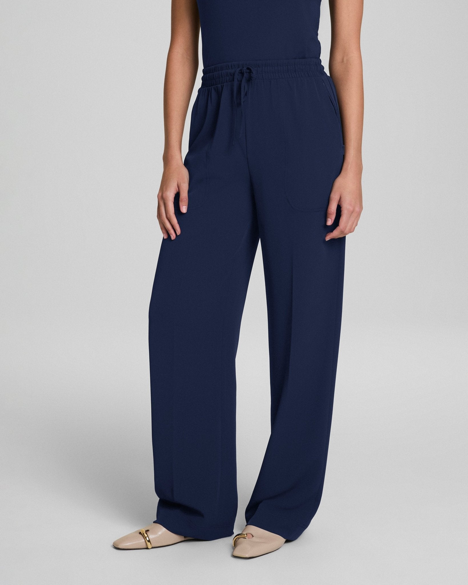 SPANX® CarryOn Wide Leg Pant | Timeless Navy by Spanx at Shirley Shoppe