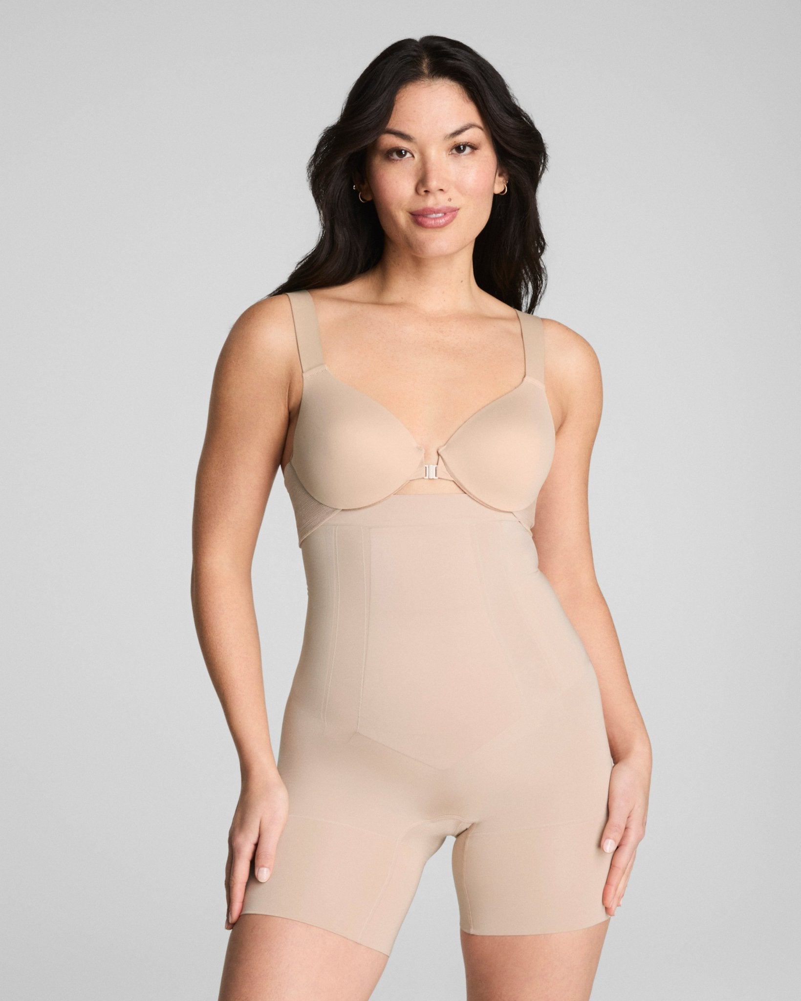 SPANXsculpt™ OnCore High - Waisted Mid - Thigh Short | Soft Nude by Spanx at Shirley Shoppe