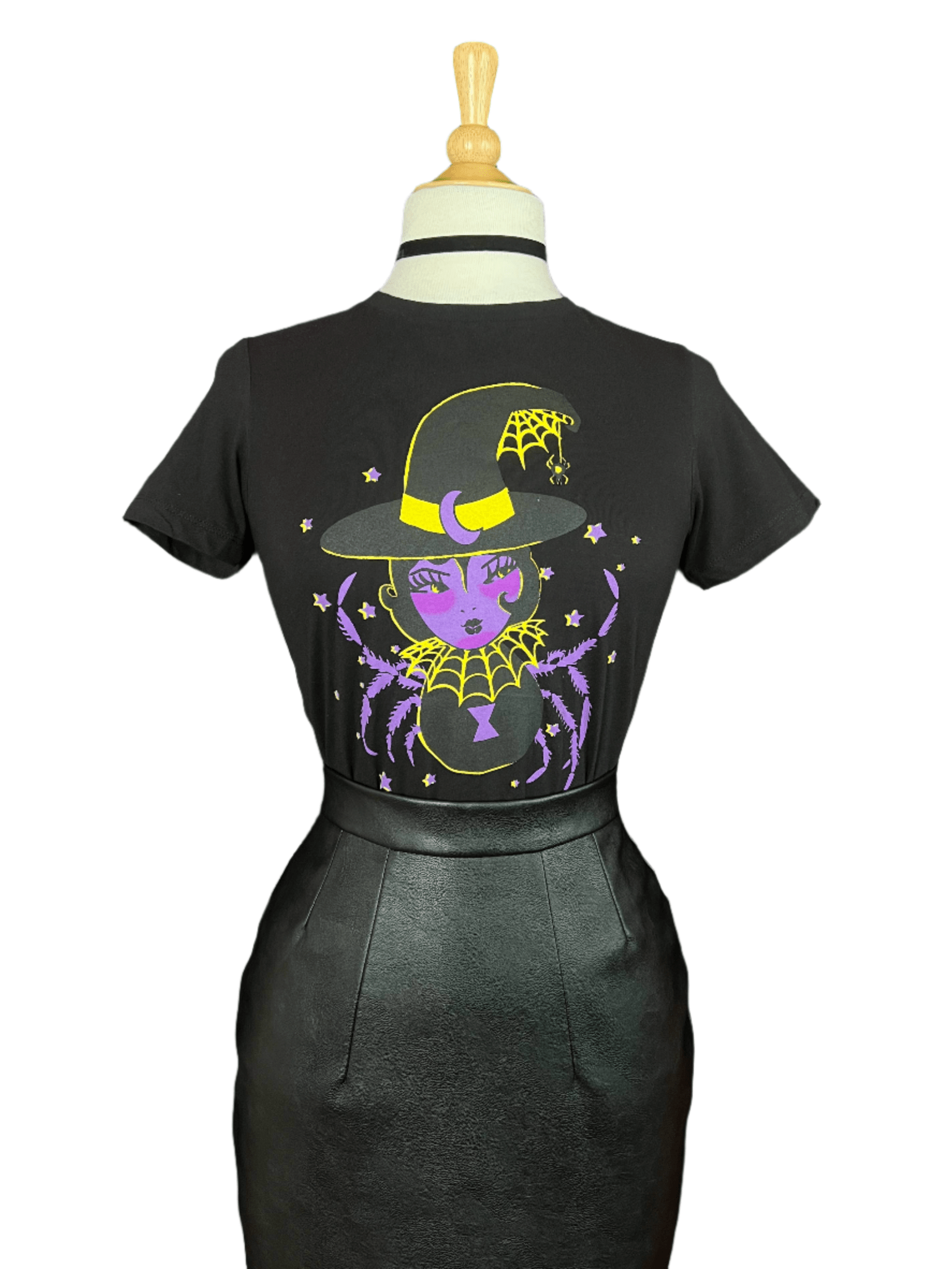 Spider Baby Fitted Graphic Tee in Black XL by Mischief Made by Quirks! at Shirley Shoppe
