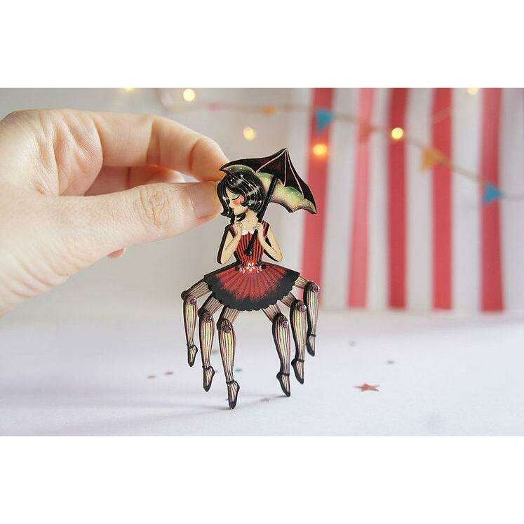 Spider Woman Halloween Brooch by Laliblue