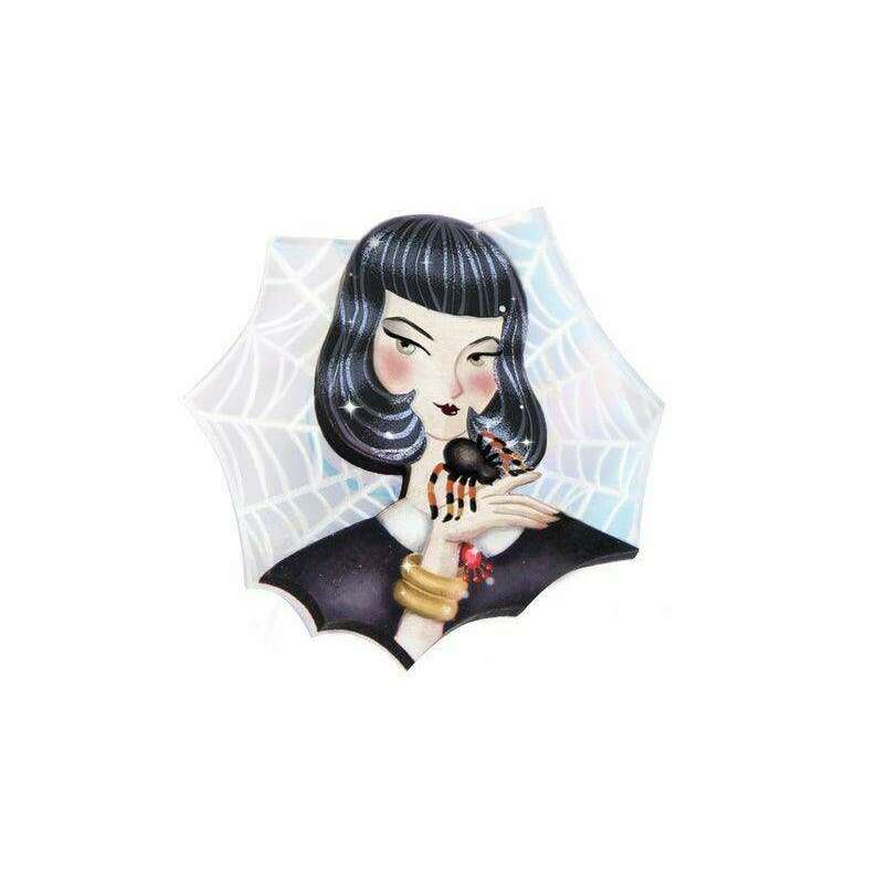 Spider Woman with Web Brooch by Laliblue