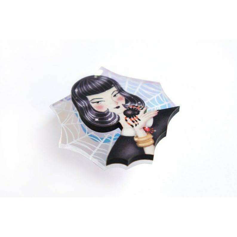Spider Woman with Web Brooch by Laliblue