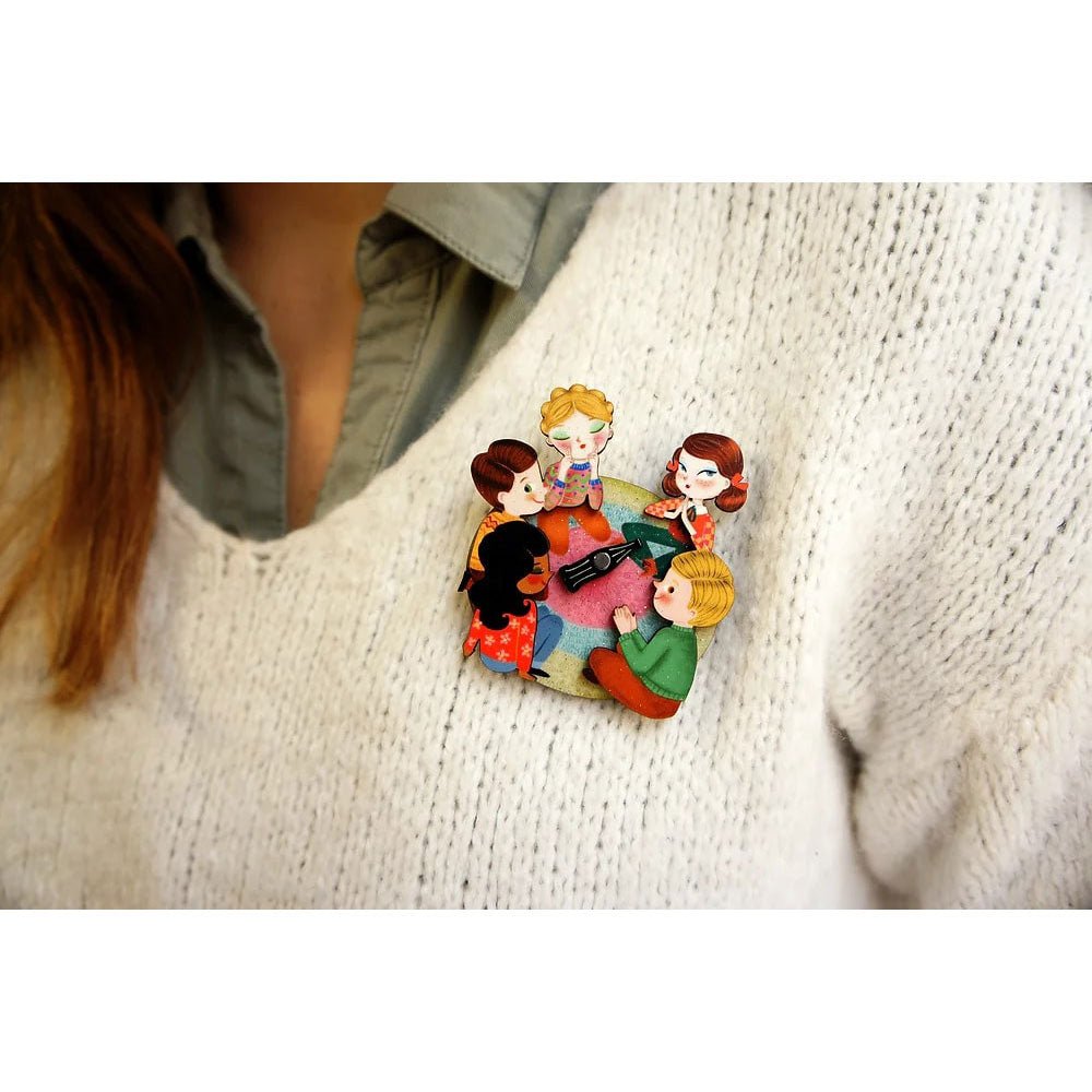 Spin the Bottle Game Brooch by Laliblue by Quirks! at Shirley Shoppe