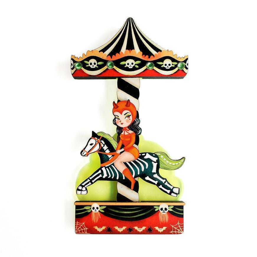 Spooky Carousel Brooch by Laliblue – Retro Kitschy Statement Brooch for Collectors by Quirks! at Shirley Shoppe
