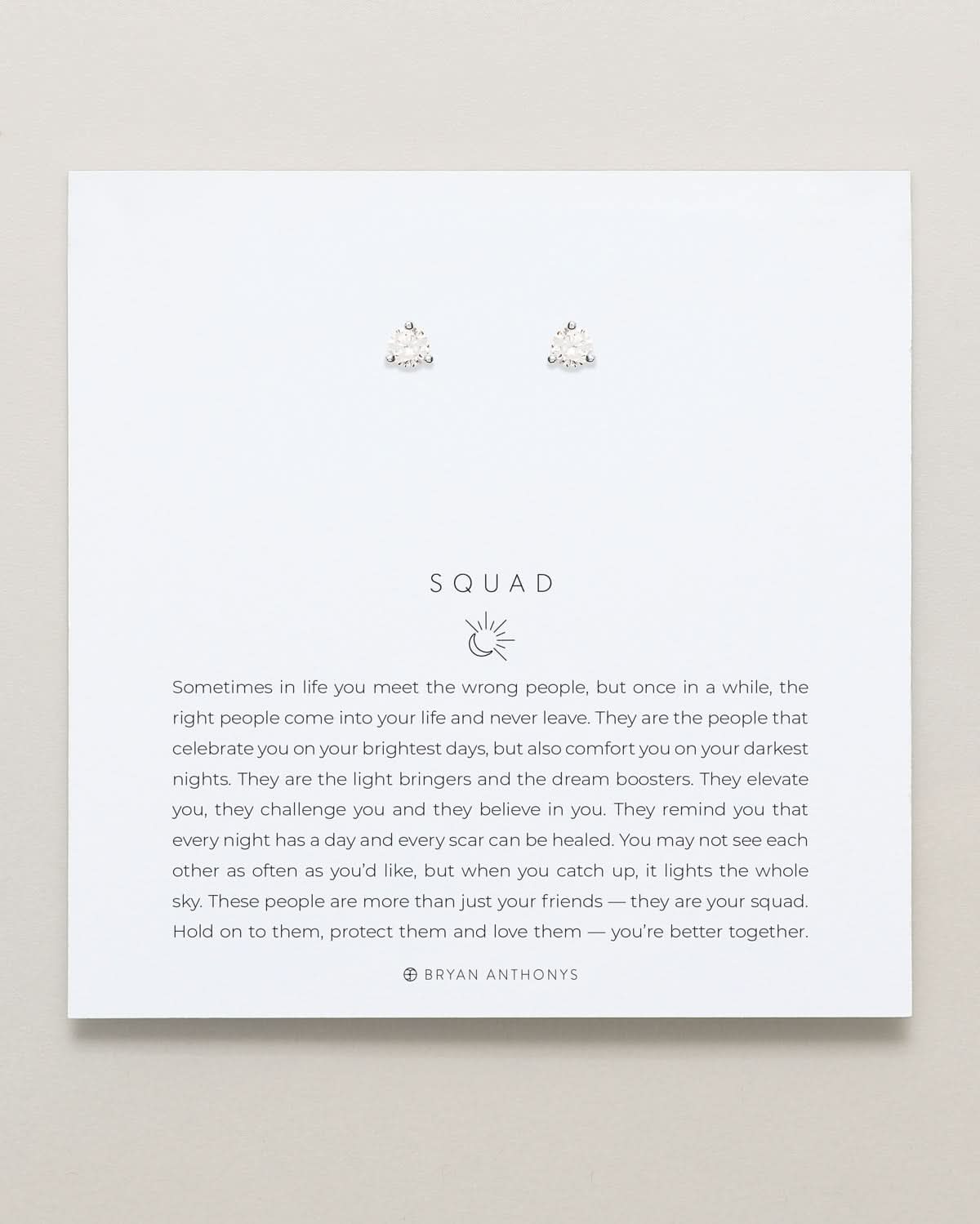 Squad Crystal Stud Earrings by Bryan Anthonys at Shirley Shoppe