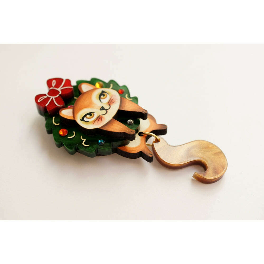 Squirrel in A Christmas Wreath Button Cover by Laliblue