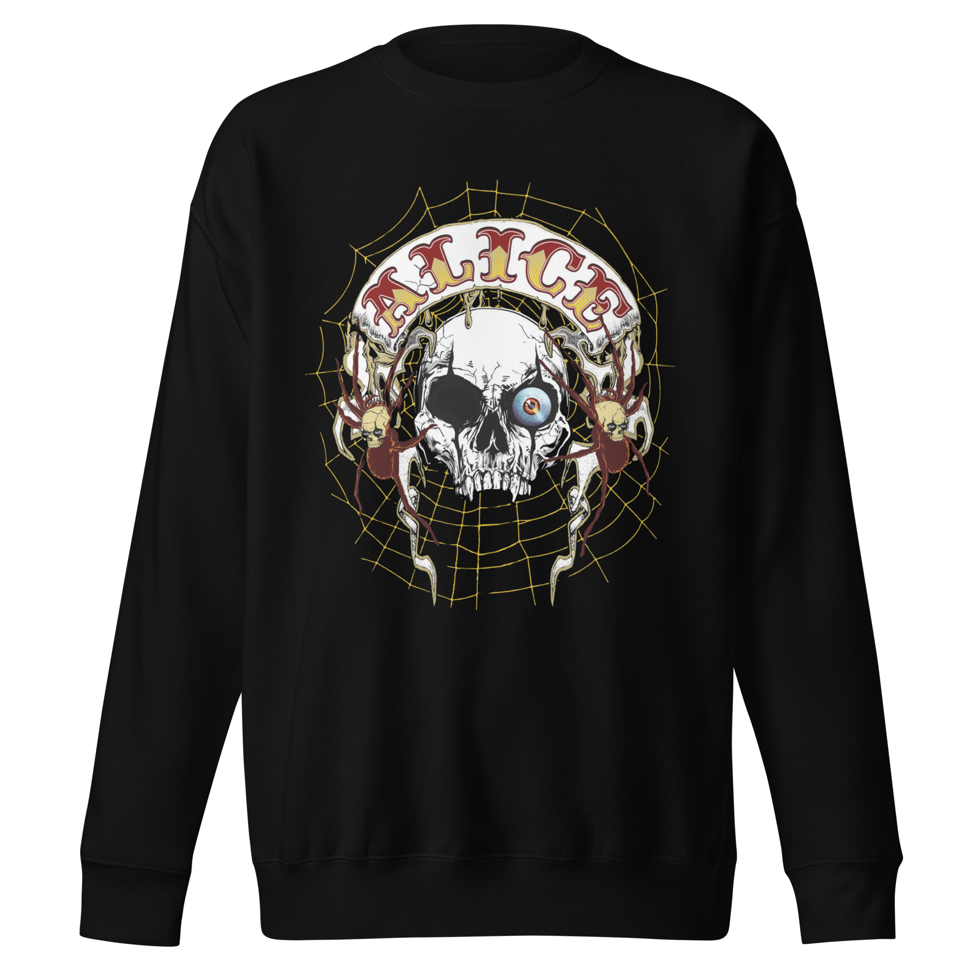 MERCHMOMENT Alice Cooper One Eyed Skull Jumbo Print Sweatshirt [Apparel]