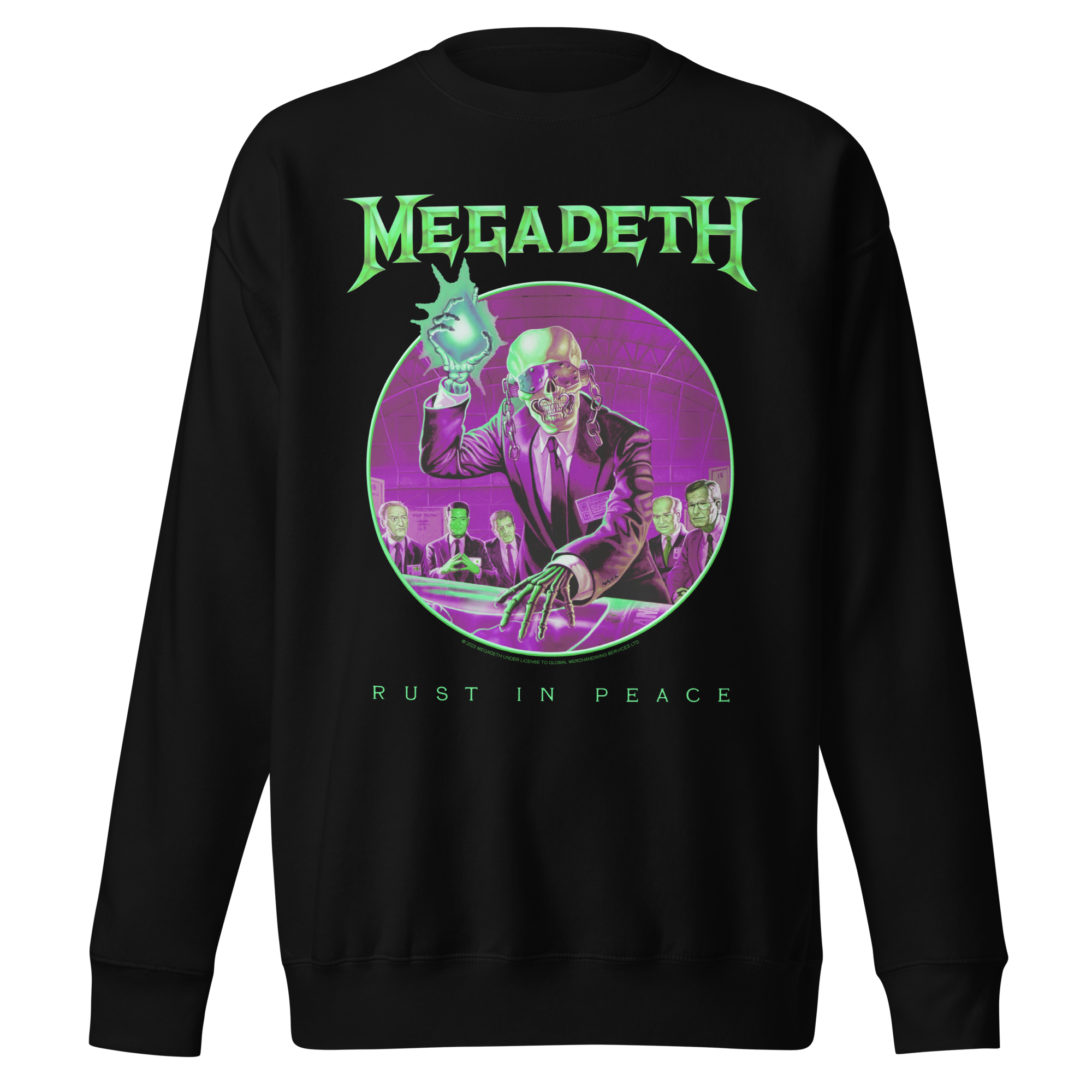 MERCHMOMENT Megadeth Green Rust Jumbo Print Sweatshirt [Apparel]
