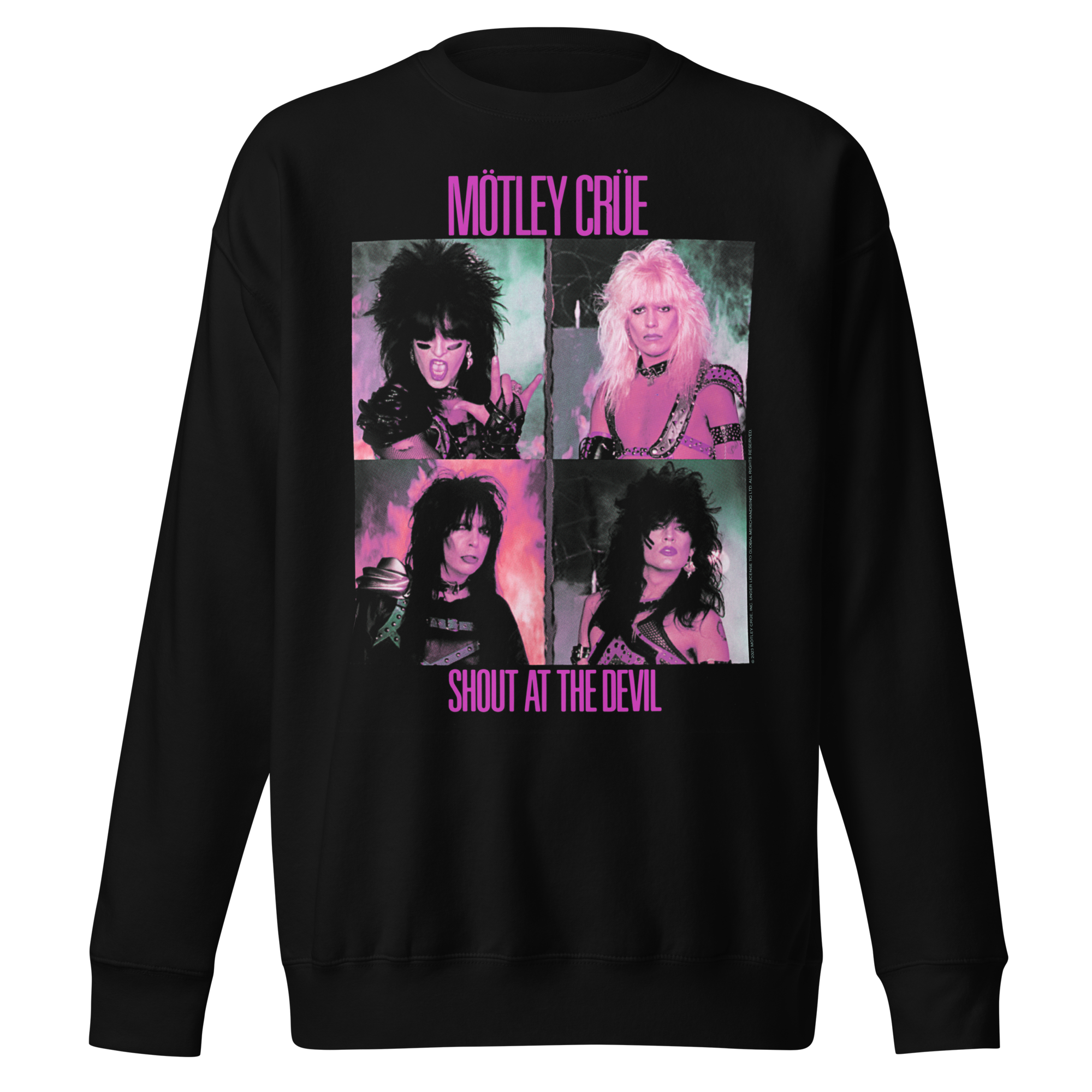 MERCHMOMENT Motley Crue Pink Shout Jumbo Print Sweatshirt [Apparel]