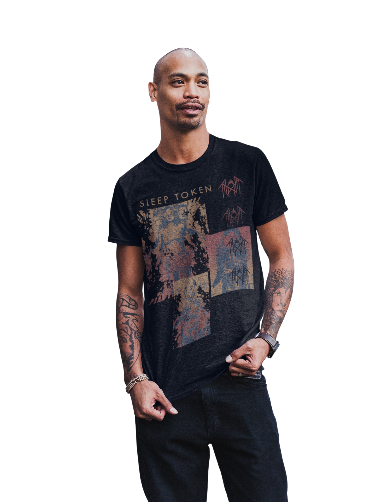 MERCHMOMENT Sleep Token Multi Hit Jumbo Print T-Shirt [Apparel]