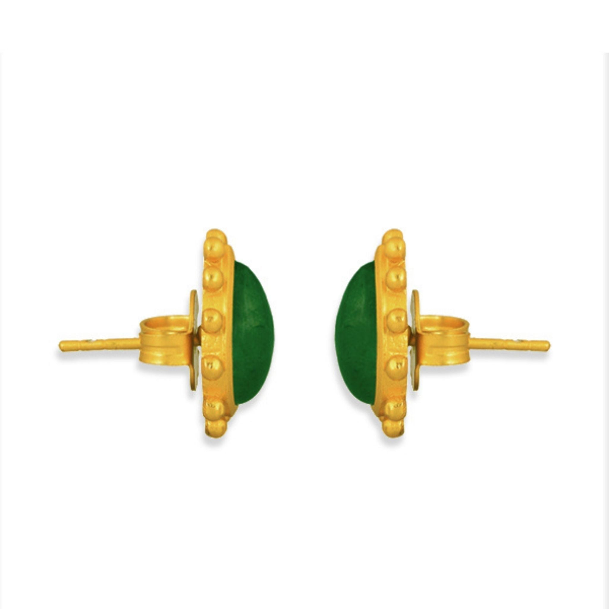 Starburst Stud Earrings - Green Strawberry Quartz by Christina Greene at Shirley Shoppe